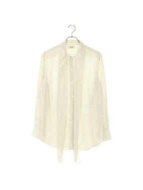 Celine Silk Striped Lavalliere Long Sleeve Shirt 36
